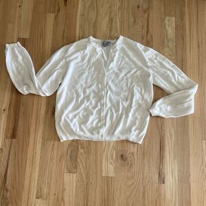 Lilly Pulitzer White Cotton Button Front Cardigan Size M Lightweight Layer